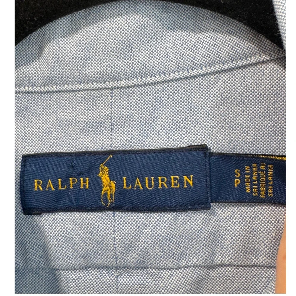 Polo Ralph Lauren Mens Short Sleeve Oxford Shirt Blue American Flag Small